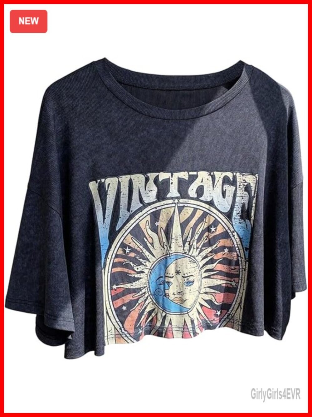 Plus Size Oversized Graphic Crop Tee Short Sleeve Crew Neck T Shirt